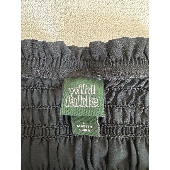 Wild Fable Black Strapless Sheer Flowy Top - Size Large - Picture 2 of 4